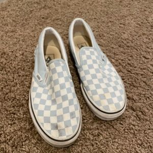 Light blue checkered vans size 8.5